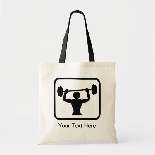 Tote Bag Logo Bodybuilder / Weightlifter personnalisable (Devant)