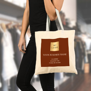 Tote Bag logo de l'entreprise de rouille Brown