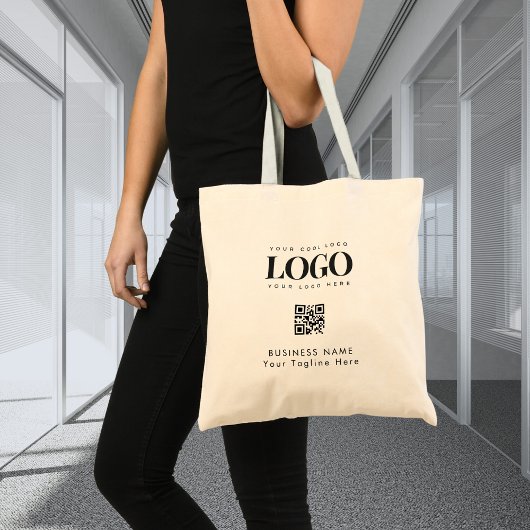 Tote Bag Logo de l'entreprise personnalisée Code Qr Minimal