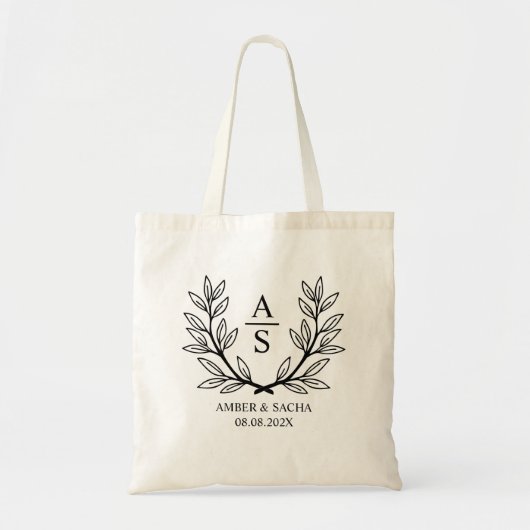 Tote Bag Logo de Mariage monographique personnalisé avec co (Devant)