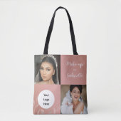 Tote Bag Logo de script blanc boho rose poussiéreux botaniq (Devant)