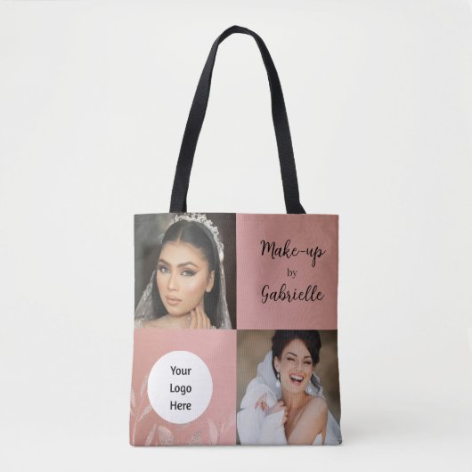 Tote Bag Logo de script photo boho rose poussiéreuse botani (Devant)