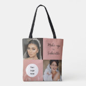 Tote Bag Logo de script photo boho rose poussiéreuse botani (Dos)