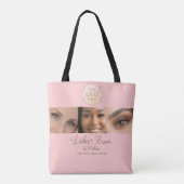 Tote Bag Logo de script rose Blush Photo Cils Sourcils Stud (Dos)