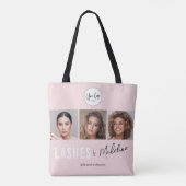 Tote Bag Logo de script rose Blush Photo Lashes Studio (Dos)