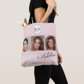 Tote Bag Logo de script rose Blush Photo Lashes Studio (De près)