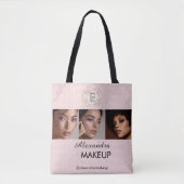 Tote Bag Logo de script rose Blush Photo Makeup Studio (Devant)