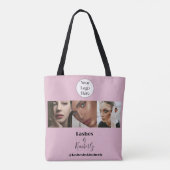Tote Bag Logo de script rose pâle Photo Lash Studio (Dos)