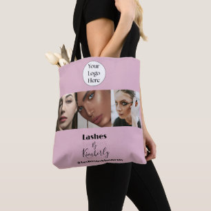 Tote Bag Logo de script rose pâle Photo Lash Studio