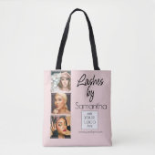 Tote Bag Logo de script rose rougeoyant 3 Entreprise de Tec (Devant)