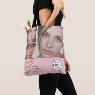 Tote Bag Logo de studio de maquillage photo avec écriture r