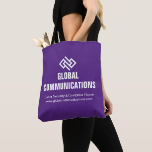 Tote Bag Logo de technologie cybernétique de société violet