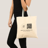 Tote Bag Logo de téléchargement de code QR ici Budget promo (Devant (produit))