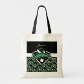 Tote Bag Logo de volley-ball en vert foncé (Devant)