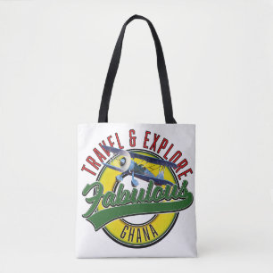 Tote Bag Logo de voyage explorez le Ghana fabuleux