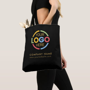 Tote Bag Logo d'entreprise élégant noir or pour les entrepr