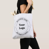 Tote Bag Logo d'entreprise et texte promotionnel | Blanc (De près)