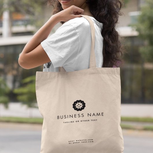 Tote Bag Logo d'entreprise ou icône + nom marque de l'entre