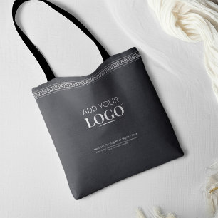 Tote Bag Logo d'entreprise QR Code Clé grecque noire
