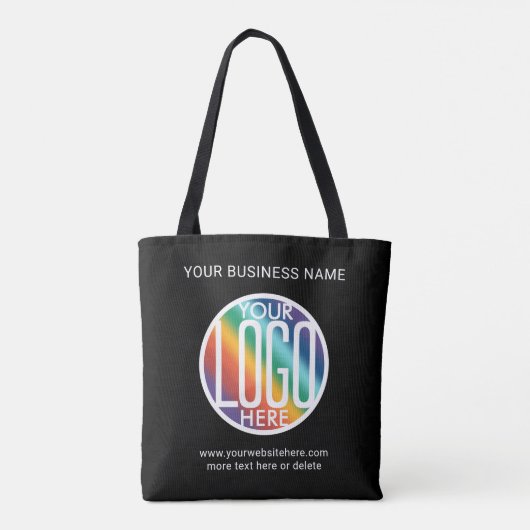 Tote Bag Logo d'entreprise simple promotionnel noir (Dos)
