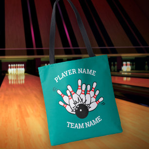 Tote Bag Logo d'équipe de bowling personnalisé avec nom de