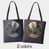 Tote Bag Logo du ciel de nuit du loup rustique Howling Moon