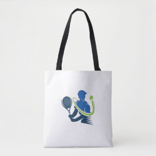 Tote Bag Logo du club de tennis - Action dynamique, Style s