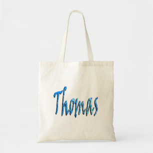 Tote Bag Logo du nom Thomas étoilé bleu,