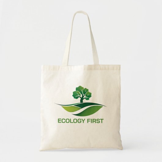 Tote Bag Logo écologie vert arbre du monde (Devant)