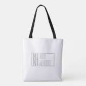 Tote Bag Logo Moderne Grey Initiales & Nom (Dos)