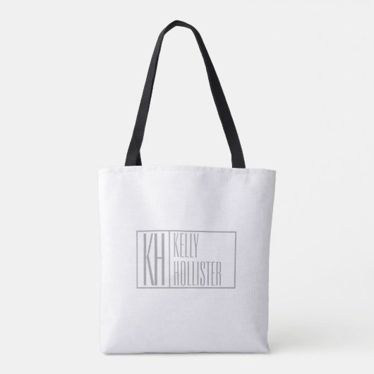 Tote Bag Logo Moderne Grey Initiales & Nom (Dos)