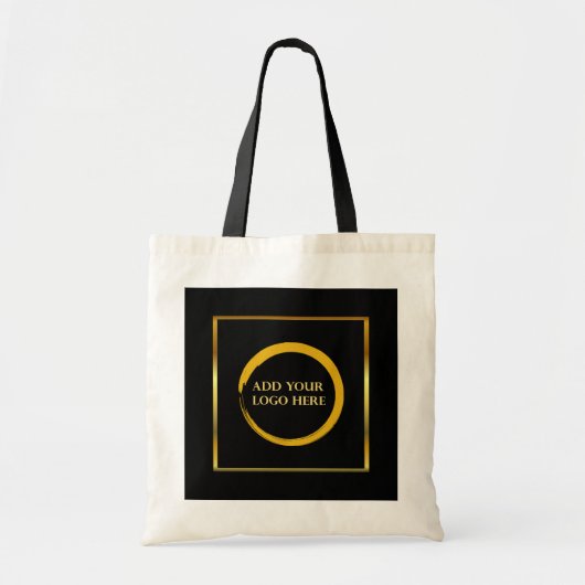 Tote Bag Logo noir moderne logo professionnel (Devant)