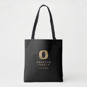 Tote Bag Logo professionnel simple Gold sur Noir (Devant)