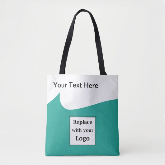 Tote Bag Logo promotionnel d'entreprise moderne Turquoise e (Devant)