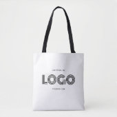 Tote Bag Logo rectangulaire moderne blanc et noir (Devant)
