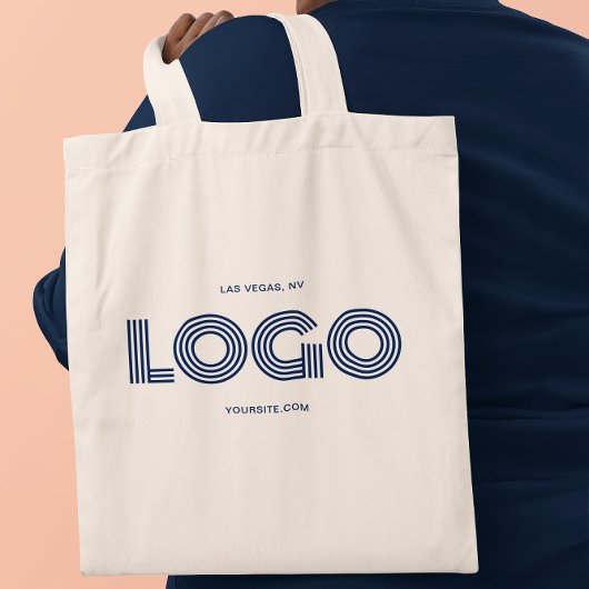 Tote Bag Logo rectangulaire moderne Navy Promo