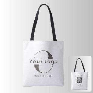 Tote Bag Logo recto verso et code QR, White Company Busines