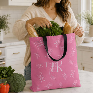 Tote Bag Logo typographique moderne et audacieux rose