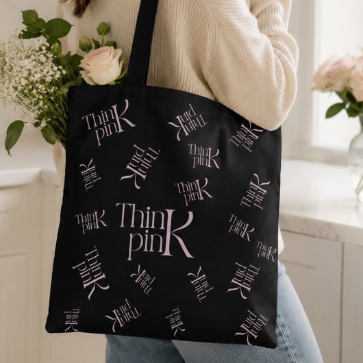 Tote Bag Logo typographique Moderne Gras Think Pink