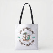 Tote Bag Logo vintage Famille Reunion Beach Vacances (Devant)