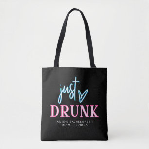Tote Bag LOLA Neon Rose Bleu Juste Drund Bachelorette