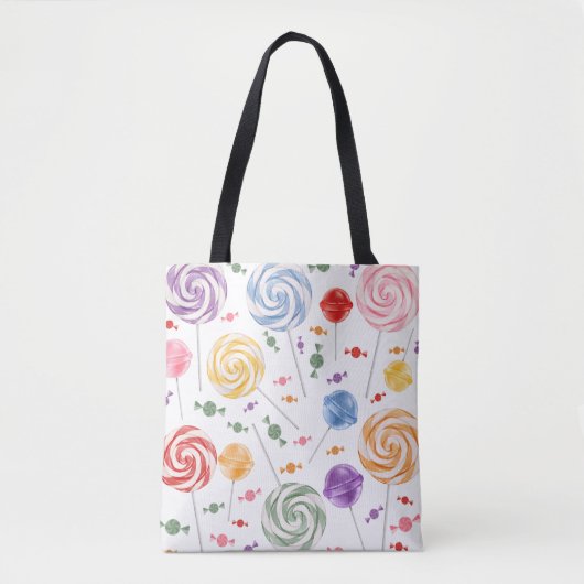 Tote Bag Lollipop Motif coloré (Devant)
