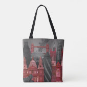 Tote Bag London Elevages by Night - Rouge (Dos)