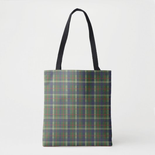 Tote Bag London Plaid Checked Navy bleu et vert (Devant)
