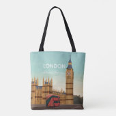 Tote Bag Londres Angleterre Big Ben Vintage voyage (Dos)