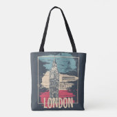 Tote Bag Londres Big Ben : Poster de typographie (Dos)