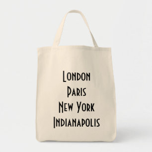 Tote Bag Londres Paris New York Indianapolis