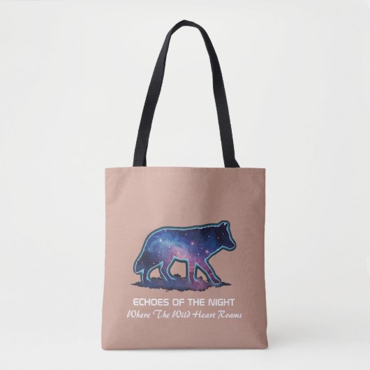 Tote Bag Lone Galaxy Wolf Silhouette (Echoes of the night) (Devant)