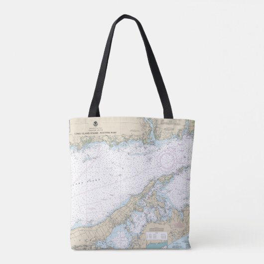 Tote Bag Long Island Sound Partie Est Carte Nautique (Dos)