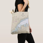 Tote Bag Long Island Sound Western Part Carte marine (De près)